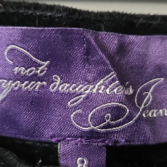 NYDJ Women's Classic Black Velvet Straight Leg Jeans - Picture 2 of 4